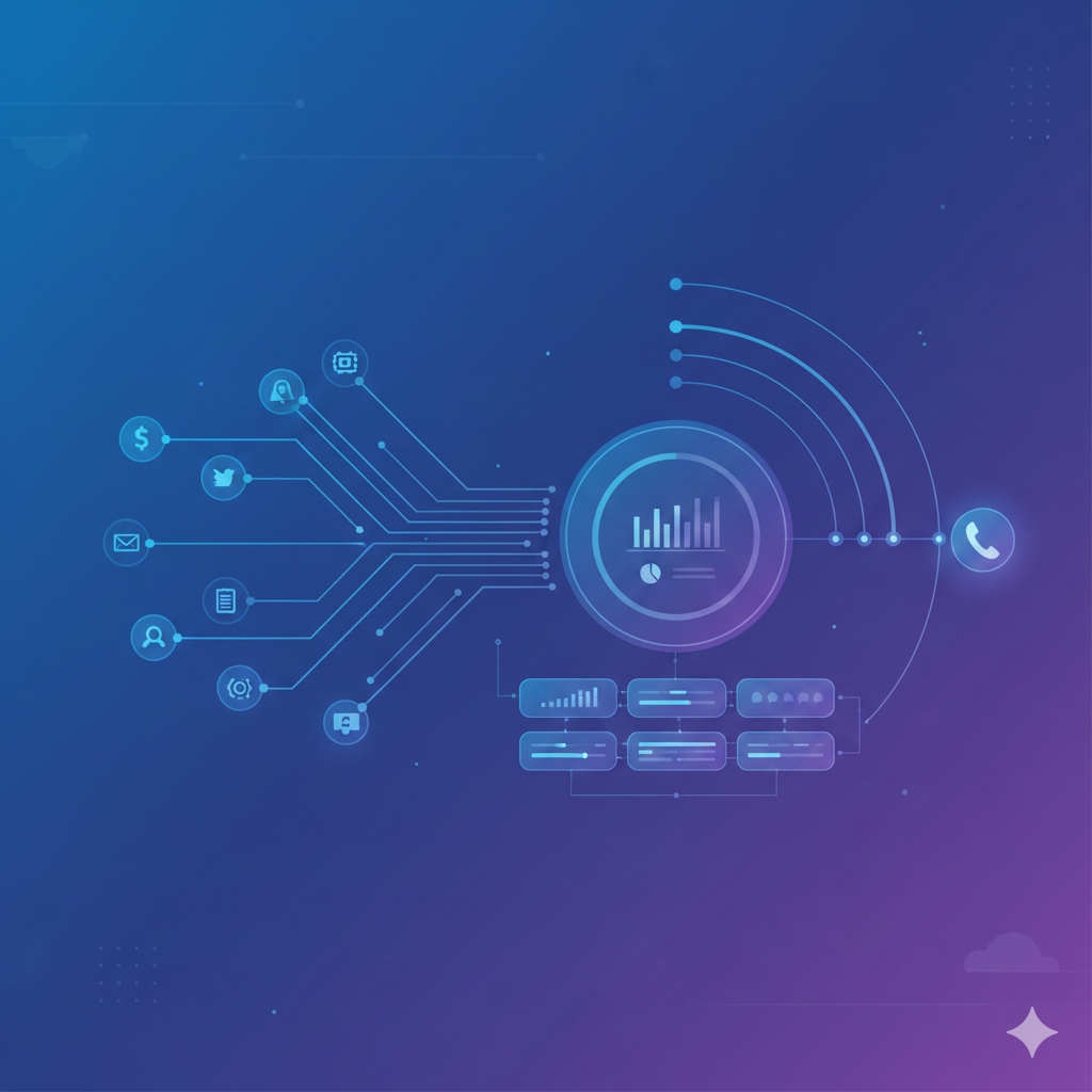 AI call attribution modeling dashboard showing marketing journey impact